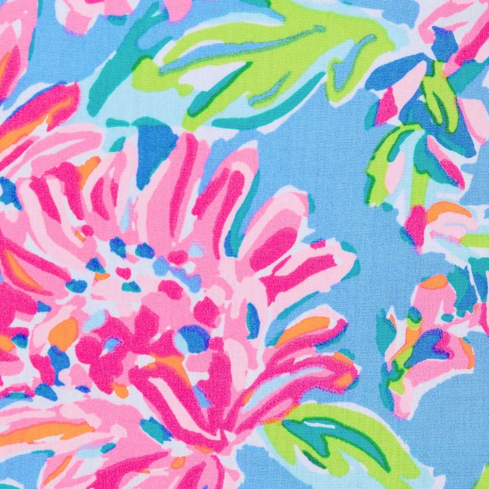 Lilly Pulitzer Mayslie Ruffle Top Mini Skirt Set Blue Peri Sunrise Bay 10, 12 - Picture 13 of 13